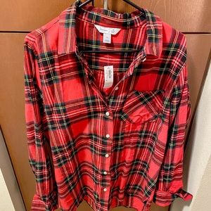 New Old Navy Red Plaid shirt